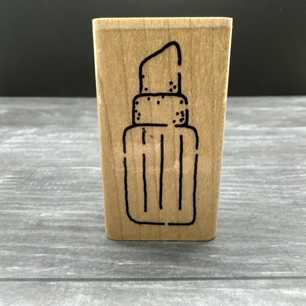 JRL Design Lipstick Wood Mounted Rubber Stamp RS71